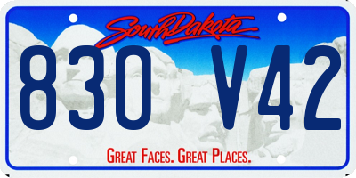 SD license plate 83OV42