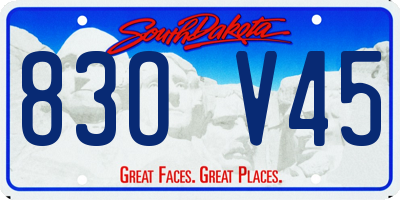 SD license plate 83OV45