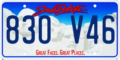 SD license plate 83OV46