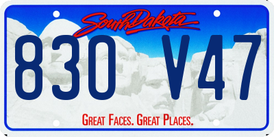 SD license plate 83OV47