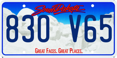 SD license plate 83OV65