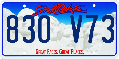 SD license plate 83OV73