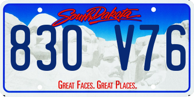 SD license plate 83OV76