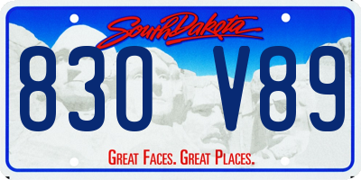 SD license plate 83OV89