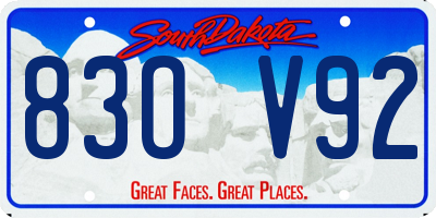 SD license plate 83OV92