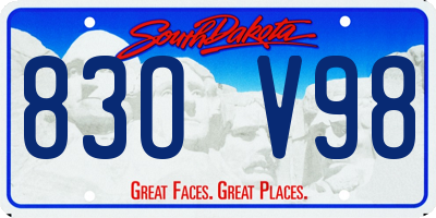 SD license plate 83OV98