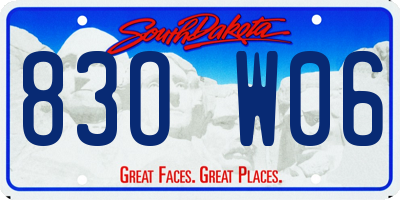 SD license plate 83OW06