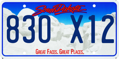 SD license plate 83OX12