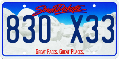 SD license plate 83OX33