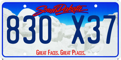 SD license plate 83OX37