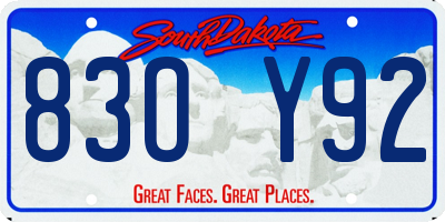 SD license plate 83OY92
