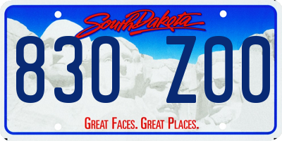 SD license plate 83OZ00