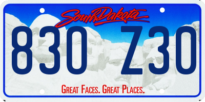 SD license plate 83OZ30