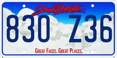 SD license plate 83OZ36