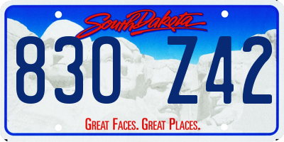 SD license plate 83OZ42