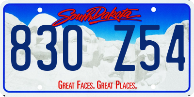 SD license plate 83OZ54