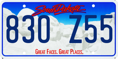 SD license plate 83OZ55