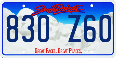SD license plate 83OZ60