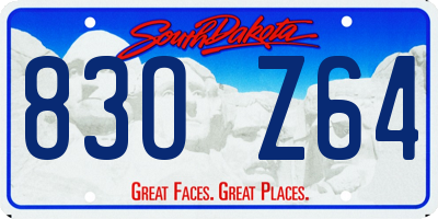 SD license plate 83OZ64