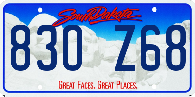 SD license plate 83OZ68