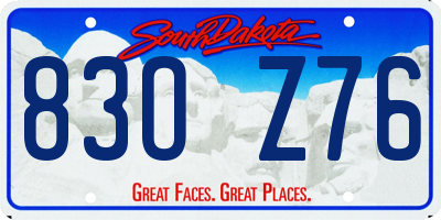 SD license plate 83OZ76