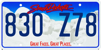 SD license plate 83OZ78