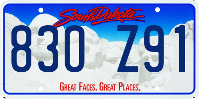 SD license plate 83OZ91