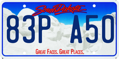 SD license plate 83PA50