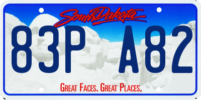 SD license plate 83PA82