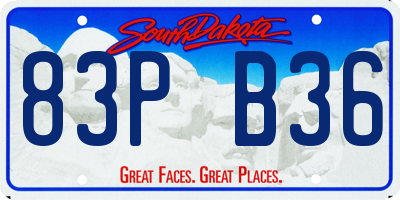 SD license plate 83PB36