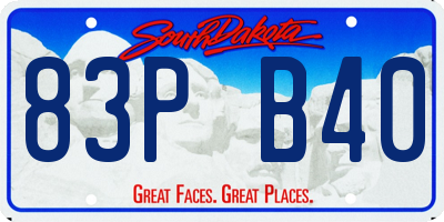 SD license plate 83PB40