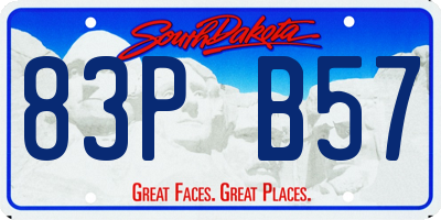SD license plate 83PB57