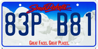 SD license plate 83PB81