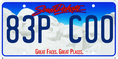 SD license plate 83PC00