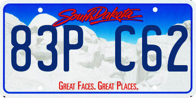 SD license plate 83PC62