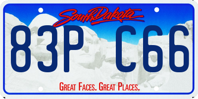 SD license plate 83PC66