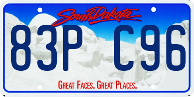 SD license plate 83PC96