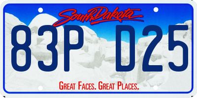 SD license plate 83PD25