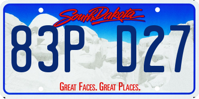 SD license plate 83PD27