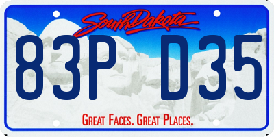 SD license plate 83PD35