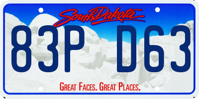 SD license plate 83PD63