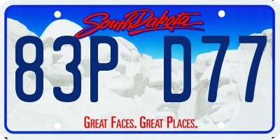 SD license plate 83PD77