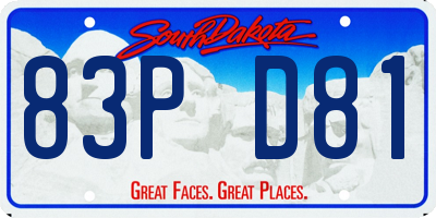SD license plate 83PD81