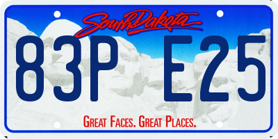 SD license plate 83PE25