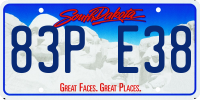 SD license plate 83PE38