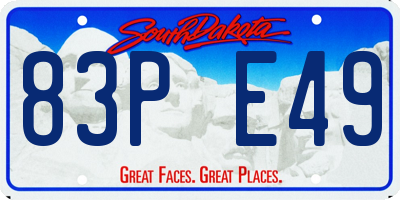 SD license plate 83PE49