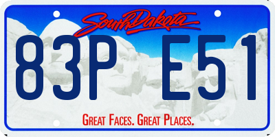 SD license plate 83PE51