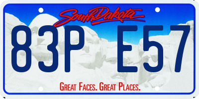 SD license plate 83PE57
