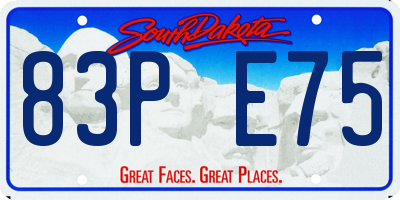 SD license plate 83PE75