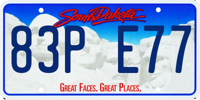 SD license plate 83PE77